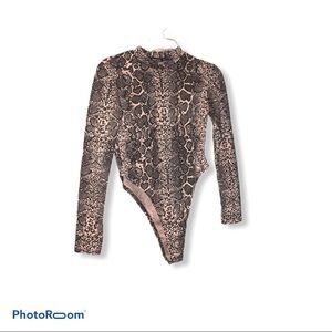 Boohoo Snake print roll neck bodysuit moch…